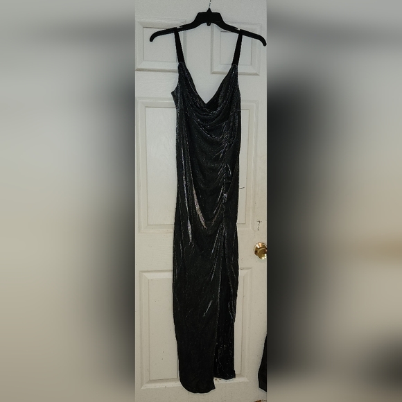 Black/Silver Woman's Evening Dress - Picture 3 of 3